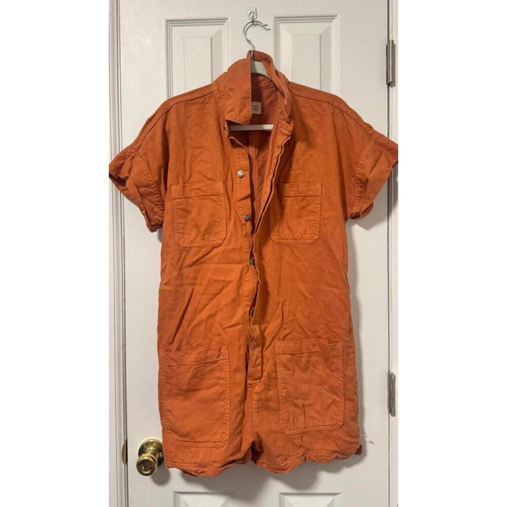 Etica Adelya Utility Romper Jumpsuit Size Small in Hazel - Missing Belt